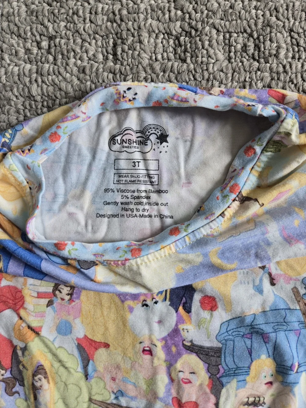 Disney Belle Princess Print Short Pajama Set